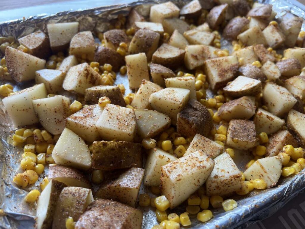 Potato and corn seasoned