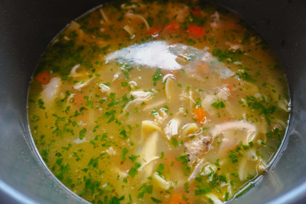 Finished Chicken Noodle soup