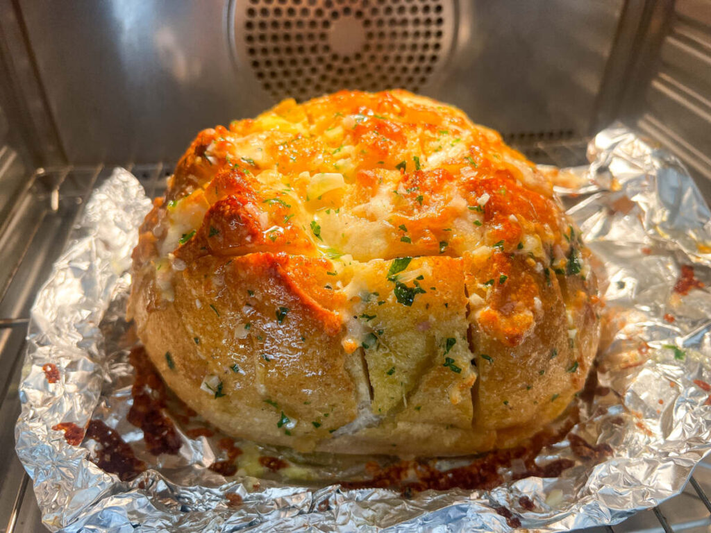 Basted sourdough garlic loaf