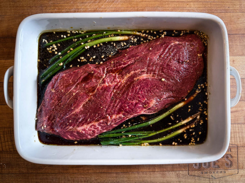 Marinating beef