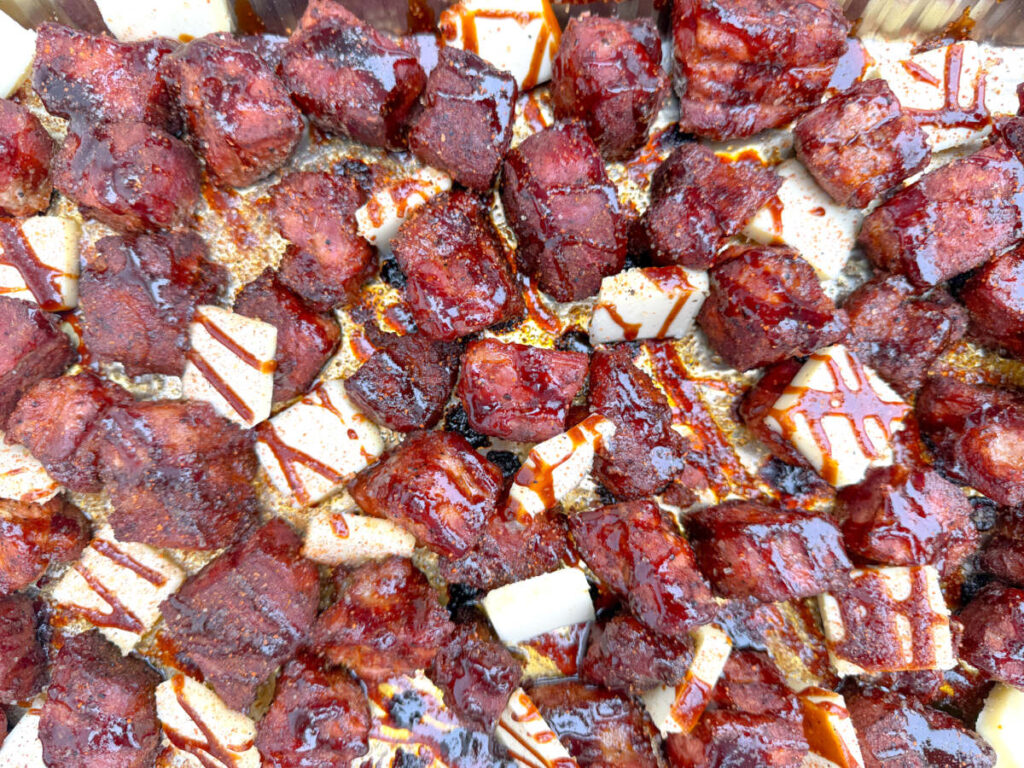 POrk butt burnt ends pre braise